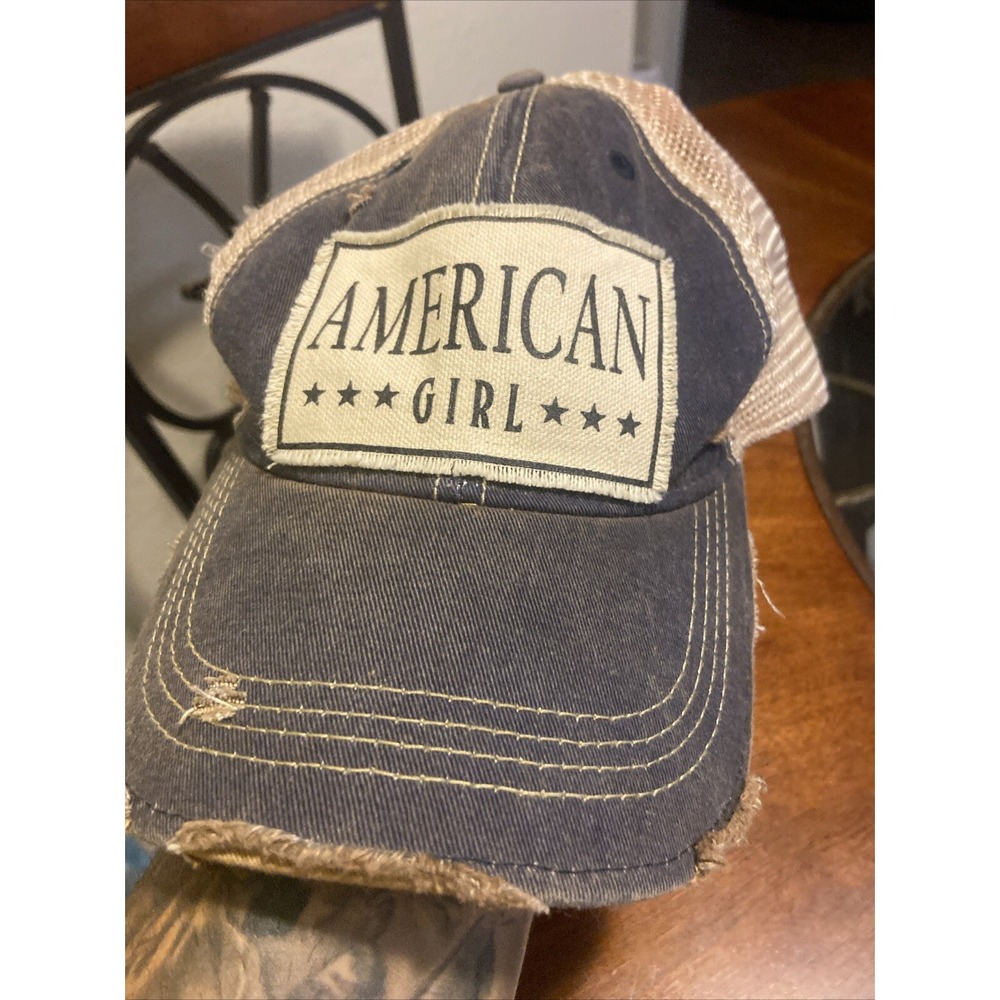 American Girl Hat Denim Adjustable Hat, Unisex, cap, fashion, cute, jean outfit